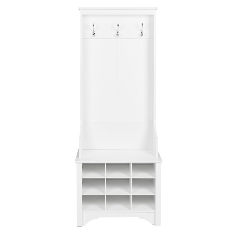 Gracie Oaks Angelica Hall Tree 27'' Wide with Bench and Shoe Storage